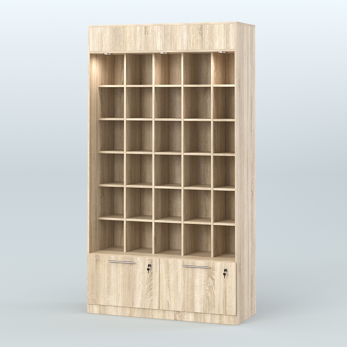 Специализиро- ванная витрина для продажи чая и кофе в восточном стиле с диодной подсветкой №1 Дуб сонома