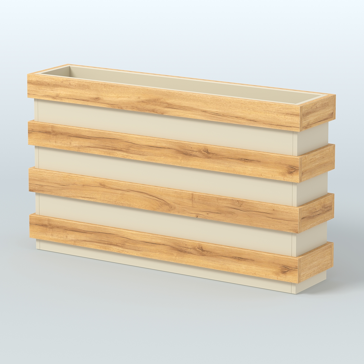 Тумба для цветов №1 Дуб Золотистый и Крем Вайс