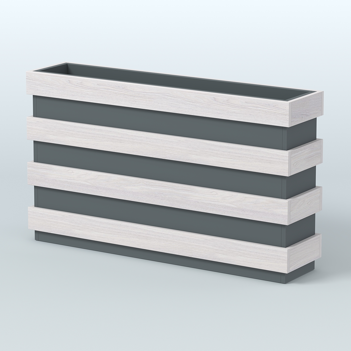 Тумба для цветов №1 Ясень Анкор светлый и Темно-Серый