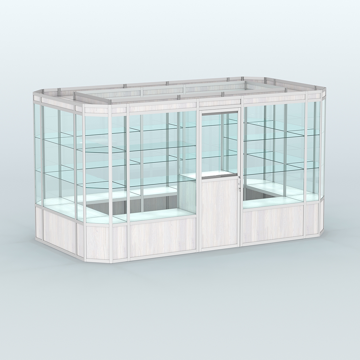 Павильон из профиля островной №3а Ясень Анкор светлый