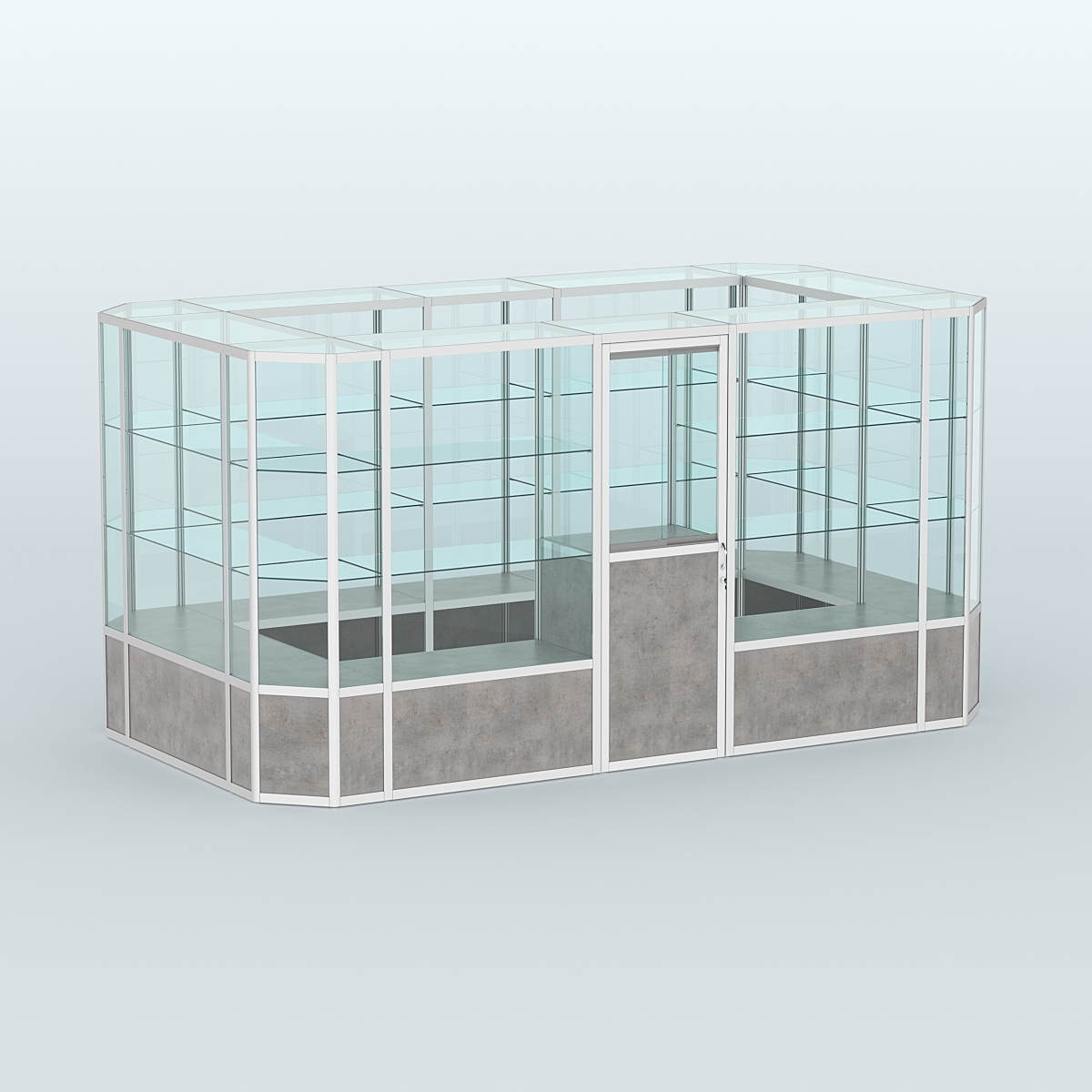 Павильон из профиля островной №3б Бетон Чикаго светло-серый F186 ST9