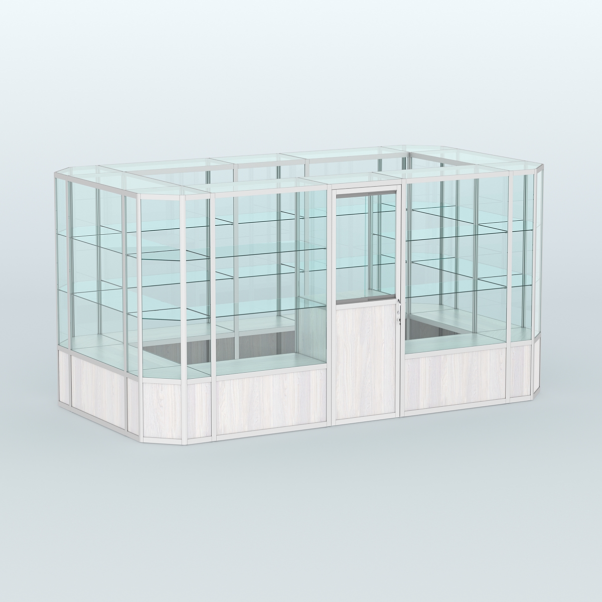 Павильон из профиля островной №3б Ясень Анкор светлый