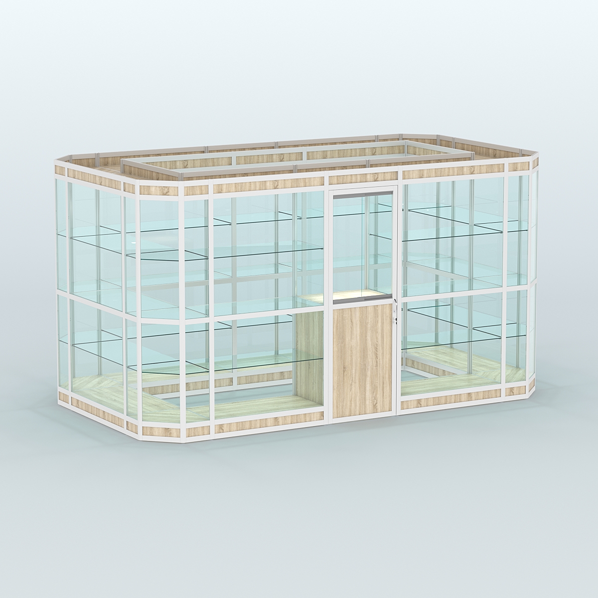 Павильон из профиля островной №3в Дуб Сонома