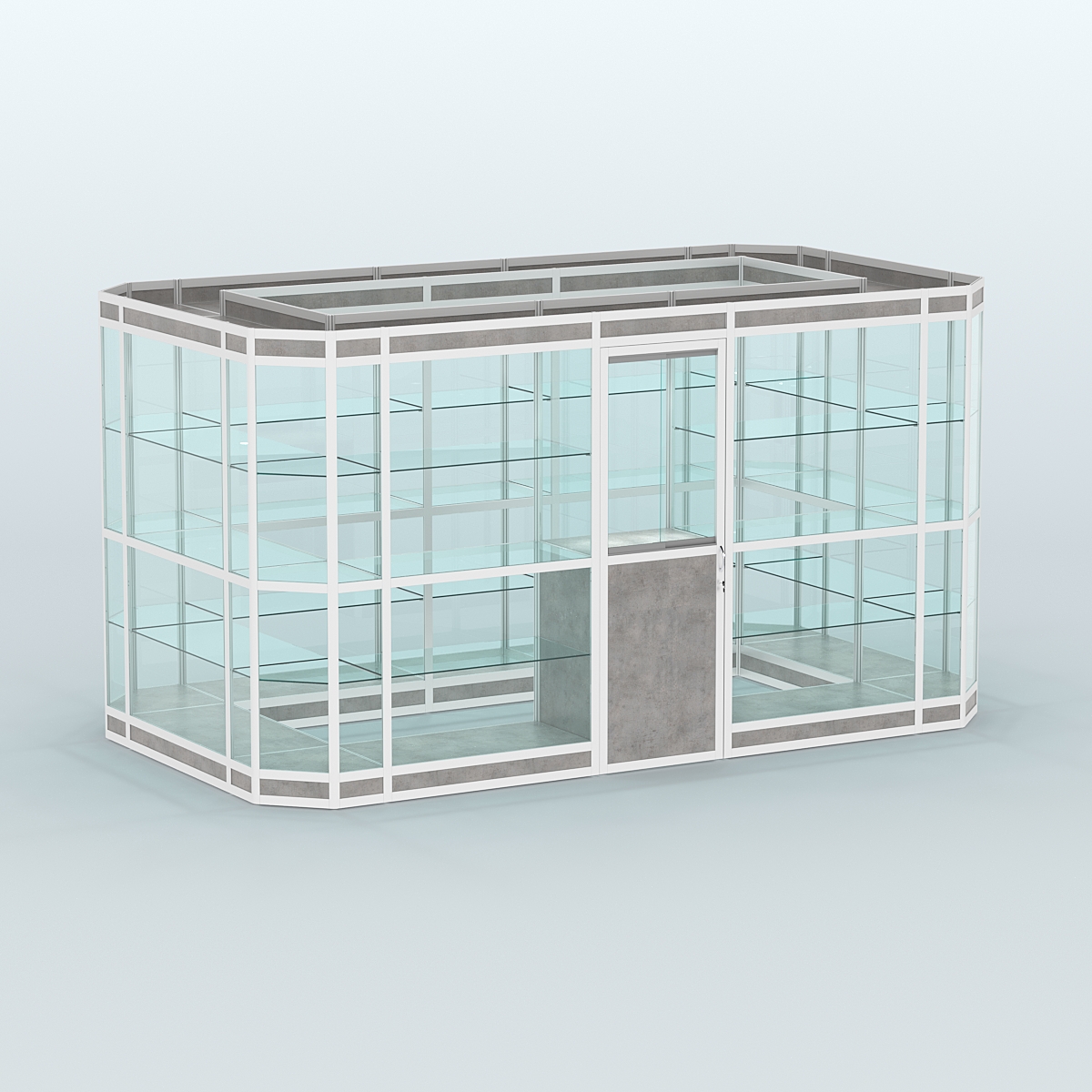 Павильон из профиля островной №3в Бетон Чикаго светло-серый F186 ST9