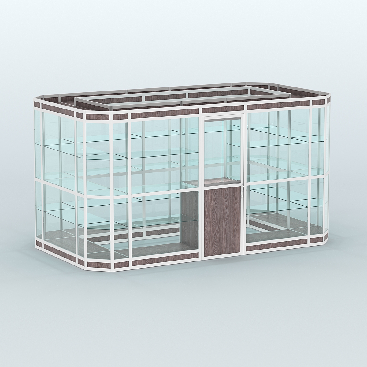 Павильон из профиля островной №3в Ясень Анкор темный