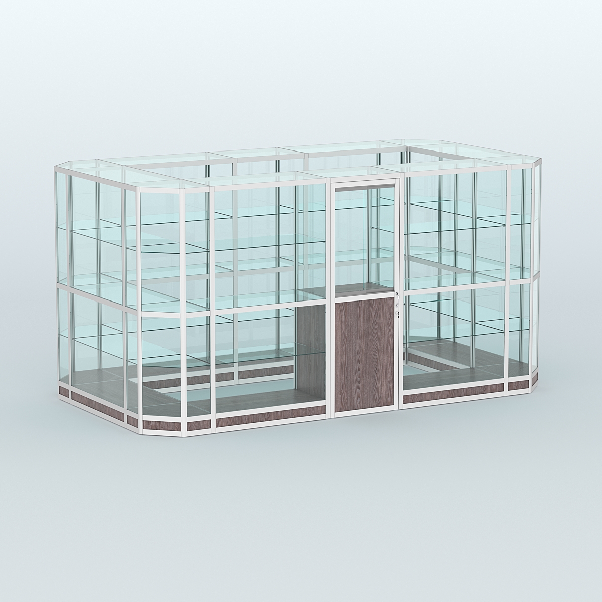 Павильон из профиля островной №3г Ясень Анкор темный