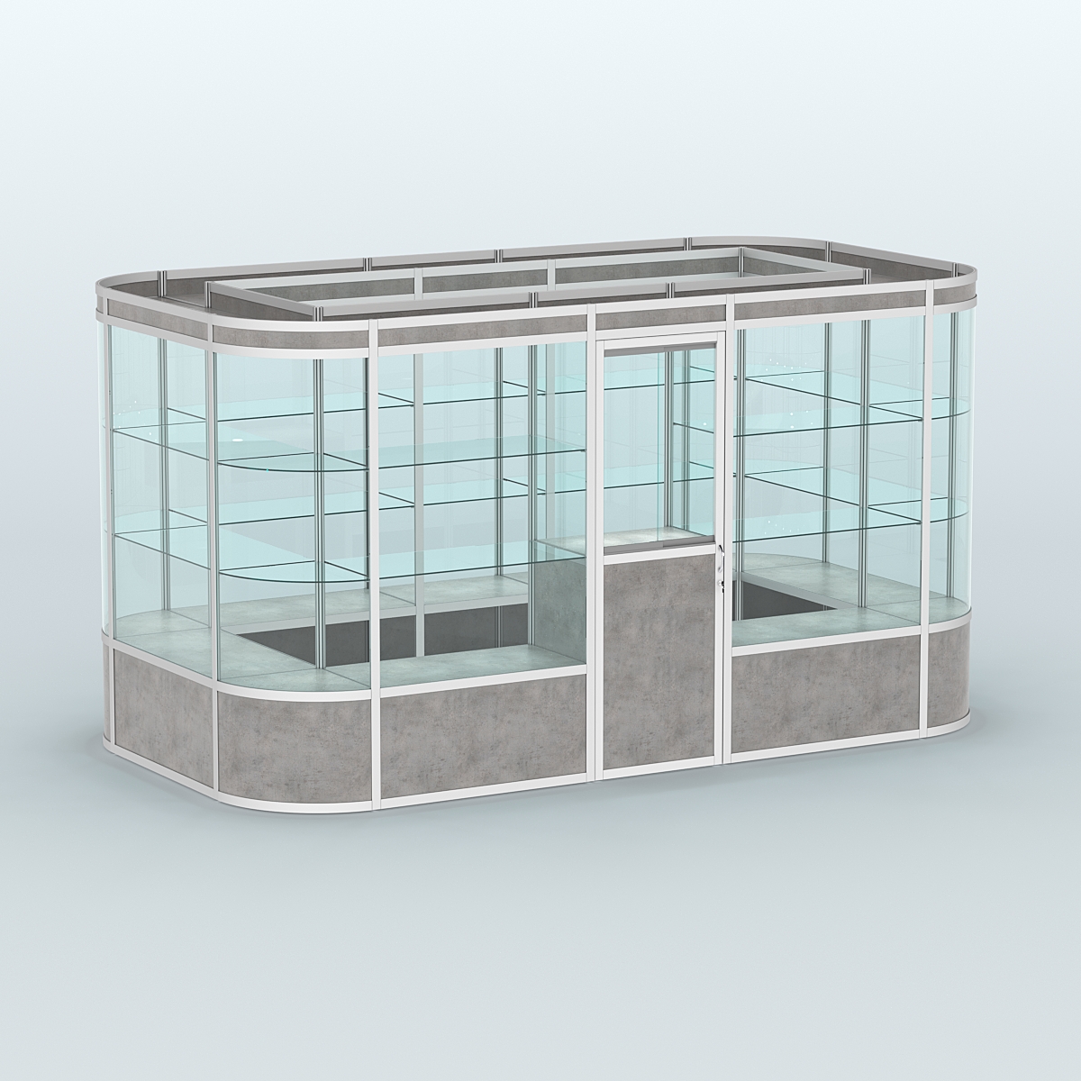 Павильон из профиля островной №4а Бетон Чикаго светло-серый F186 ST9