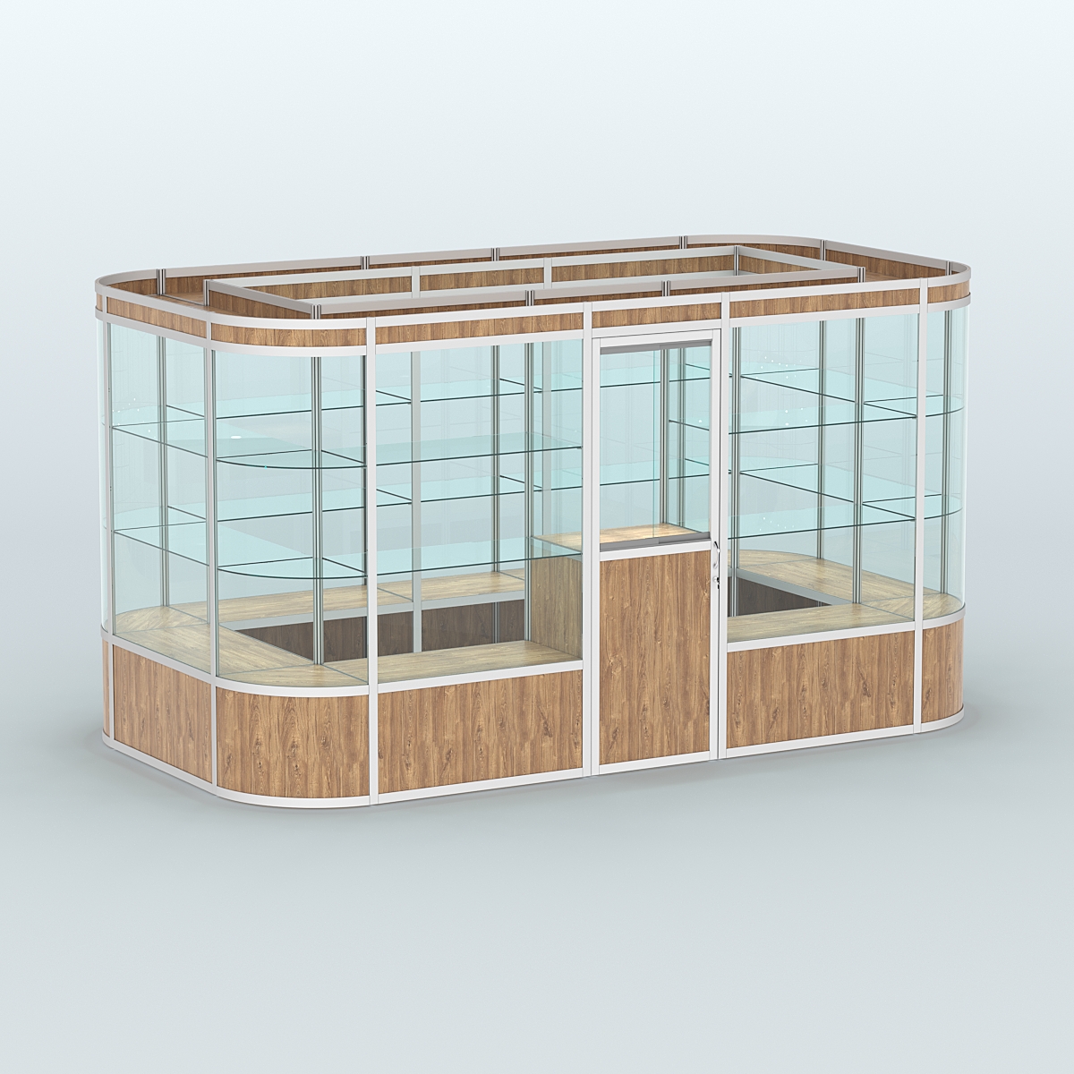 Павильон из профиля островной №4а Дуб Канзас коричневый