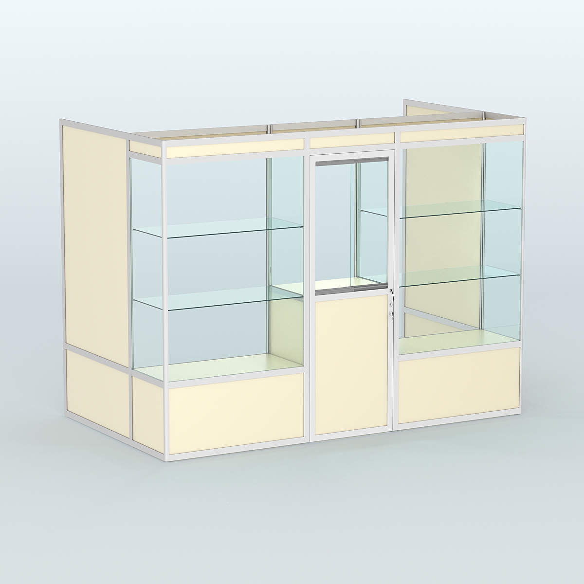 Павильон из профиля пристенный №1а (4,05 кв. м) Крем Вайс