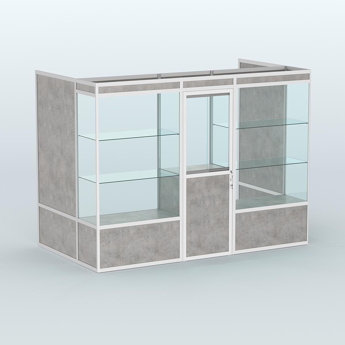 Павильон из профиля пристенный №1а (4,05 кв. м) Бетон Чикаго светло-серый F186 ST9