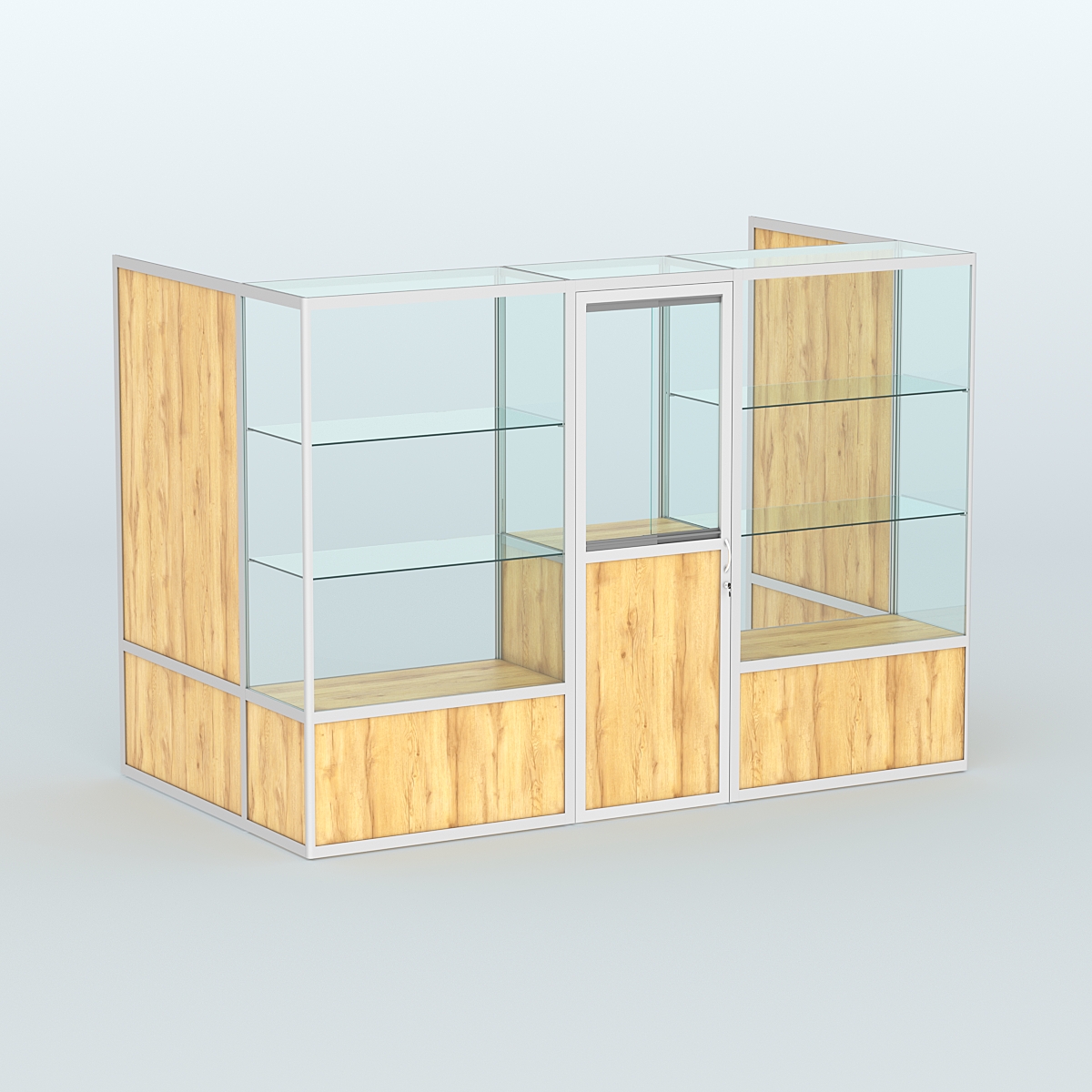 Павильон из профиля пристенный №1б (4,05 кв. м) Дуб Золотистый