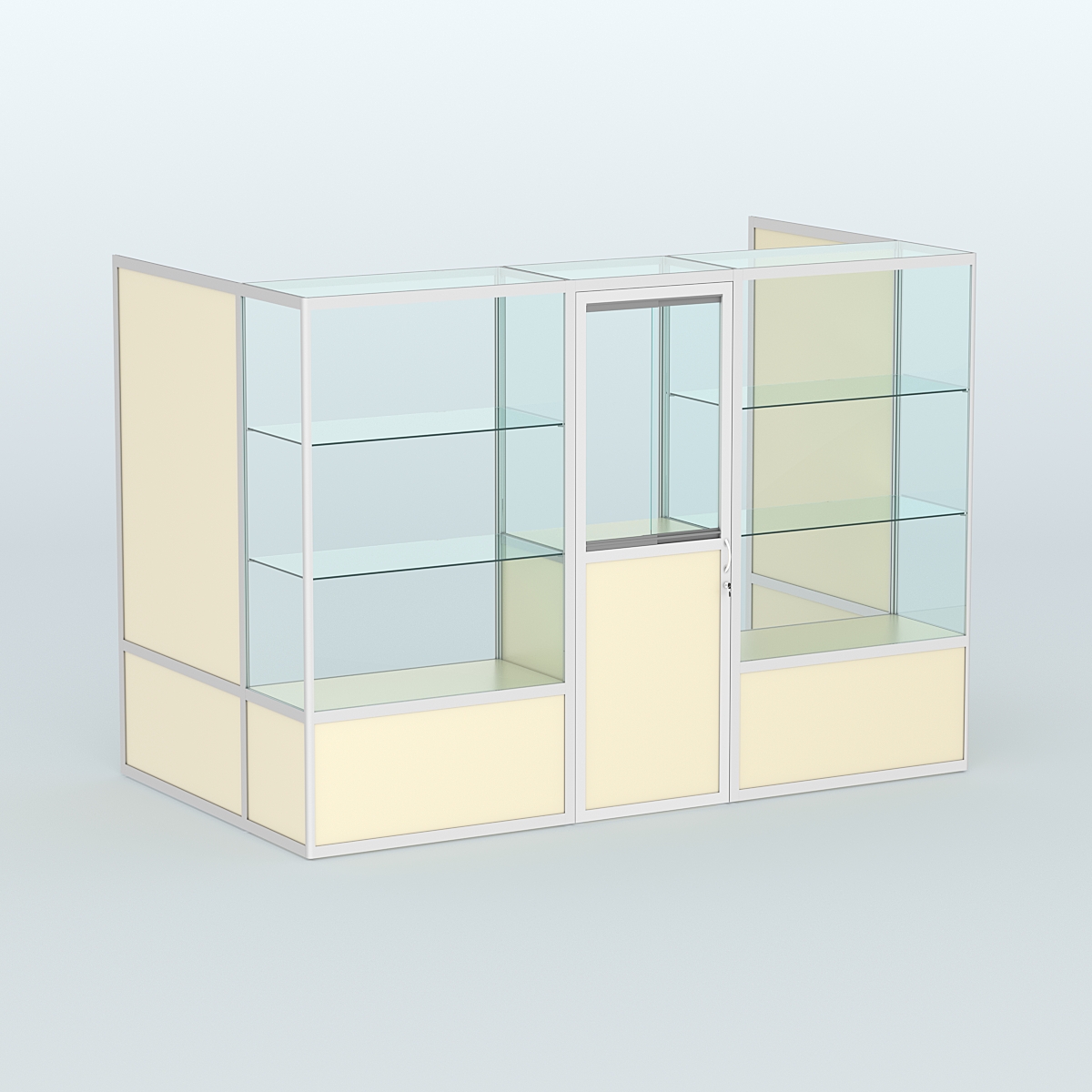 Павильон из профиля пристенный №1б (4,05 кв. м) Крем Вайс