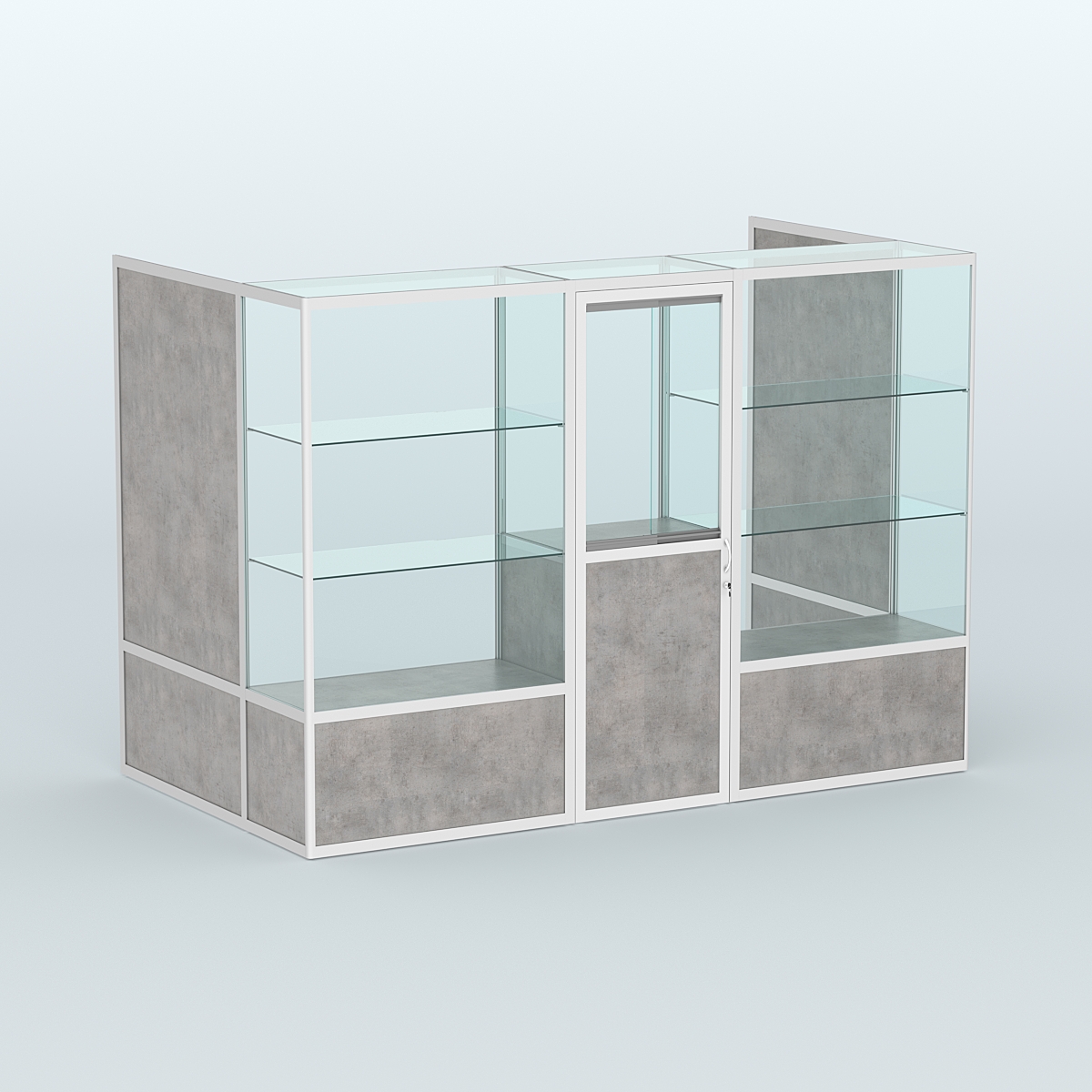 Павильон из профиля пристенный №1б (4,05 кв. м) Бетон Чикаго светло-серый F186 ST9