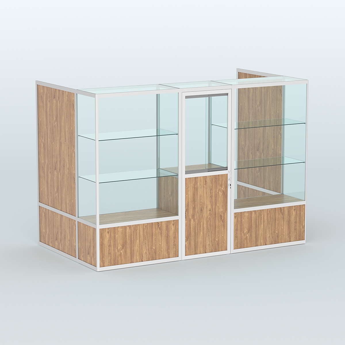 Павильон из профиля пристенный №1б (4,05 кв. м) Дуб Канзас коричневый