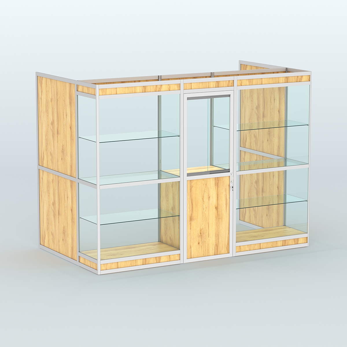 Павильон из профиля пристенный №1в (4,05 кв. м) Дуб Золотистый