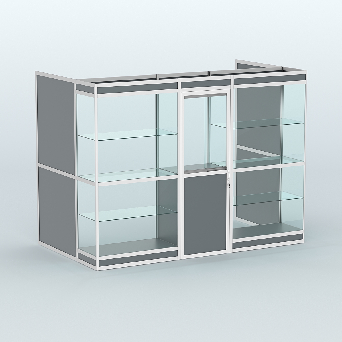 Павильон из профиля пристенный №1в (4,05 кв. м) Темно-Серый