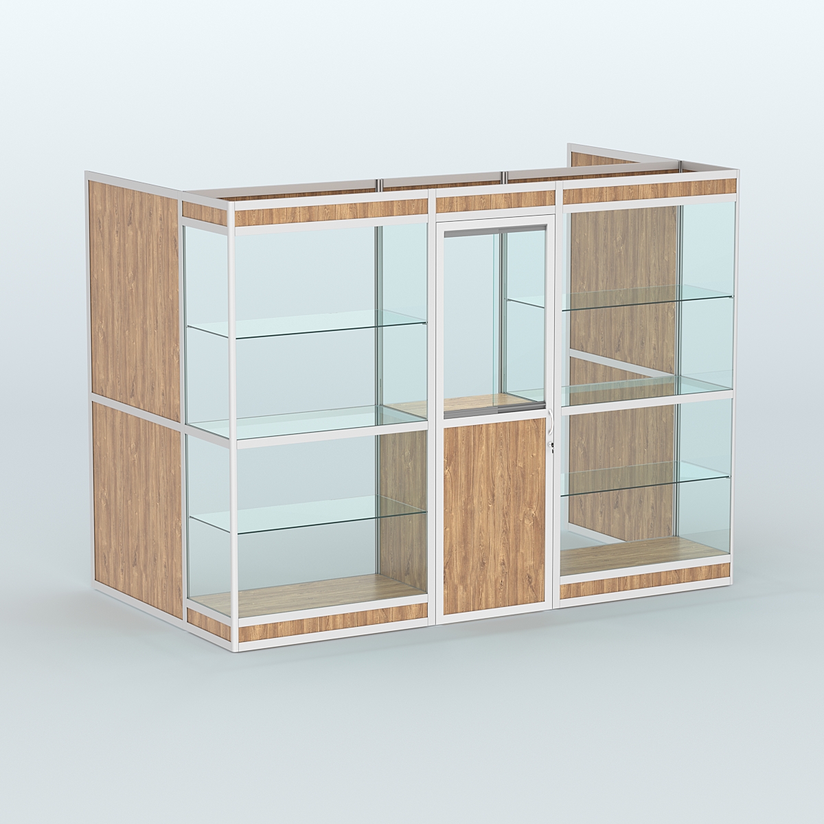 Павильон из профиля пристенный №1в (4,05 кв. м) Дуб Канзас коричневый