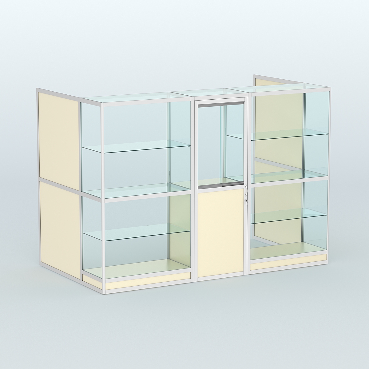 Павильон из профиля пристенный №1г (4,05 кв. м) Крем Вайс