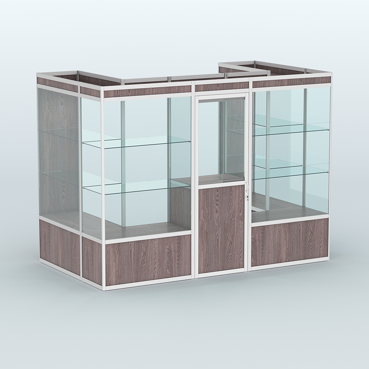 Павильон из профиля пристенный №2а (4,05 кв. м) Ясень Анкор темный