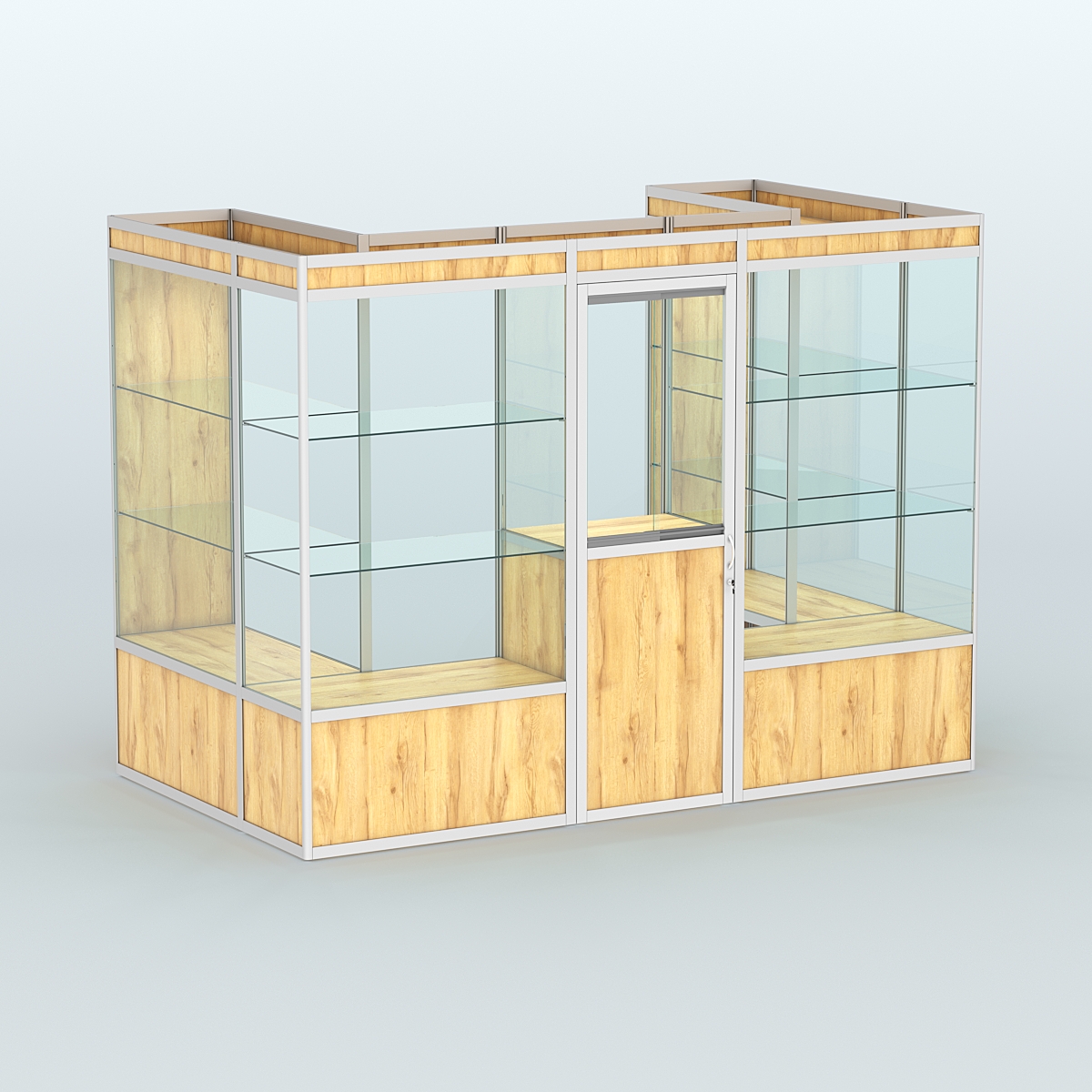 Павильон из профиля пристенный №2б (4,05 кв. м) Дуб Золотистый