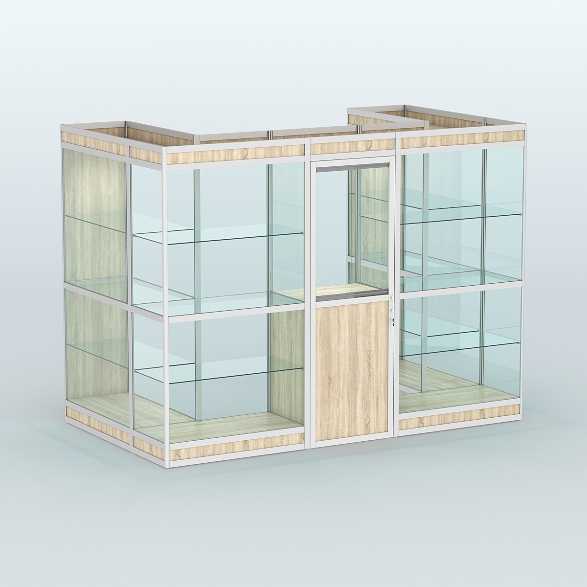 Павильон из профиля пристенный №2в (4,05 кв. м) Дуб Сонома