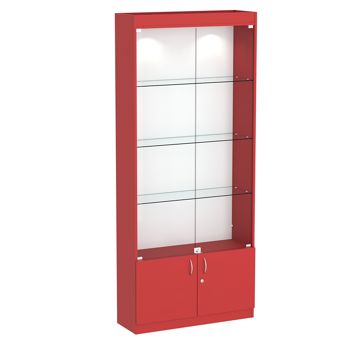 Стеклянная витрина серии Эконом № 300-1 (задняя стенка ДВП) Красный U0210