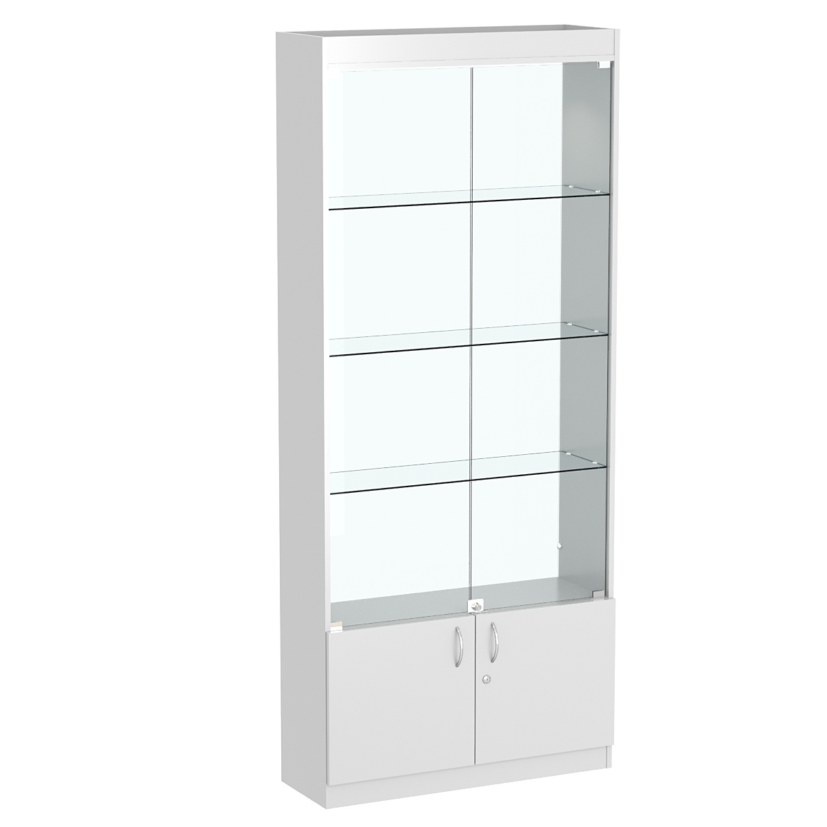 Стеклянная витрина серии Эконом № 300-2 (задняя стенка Стекло) Серый