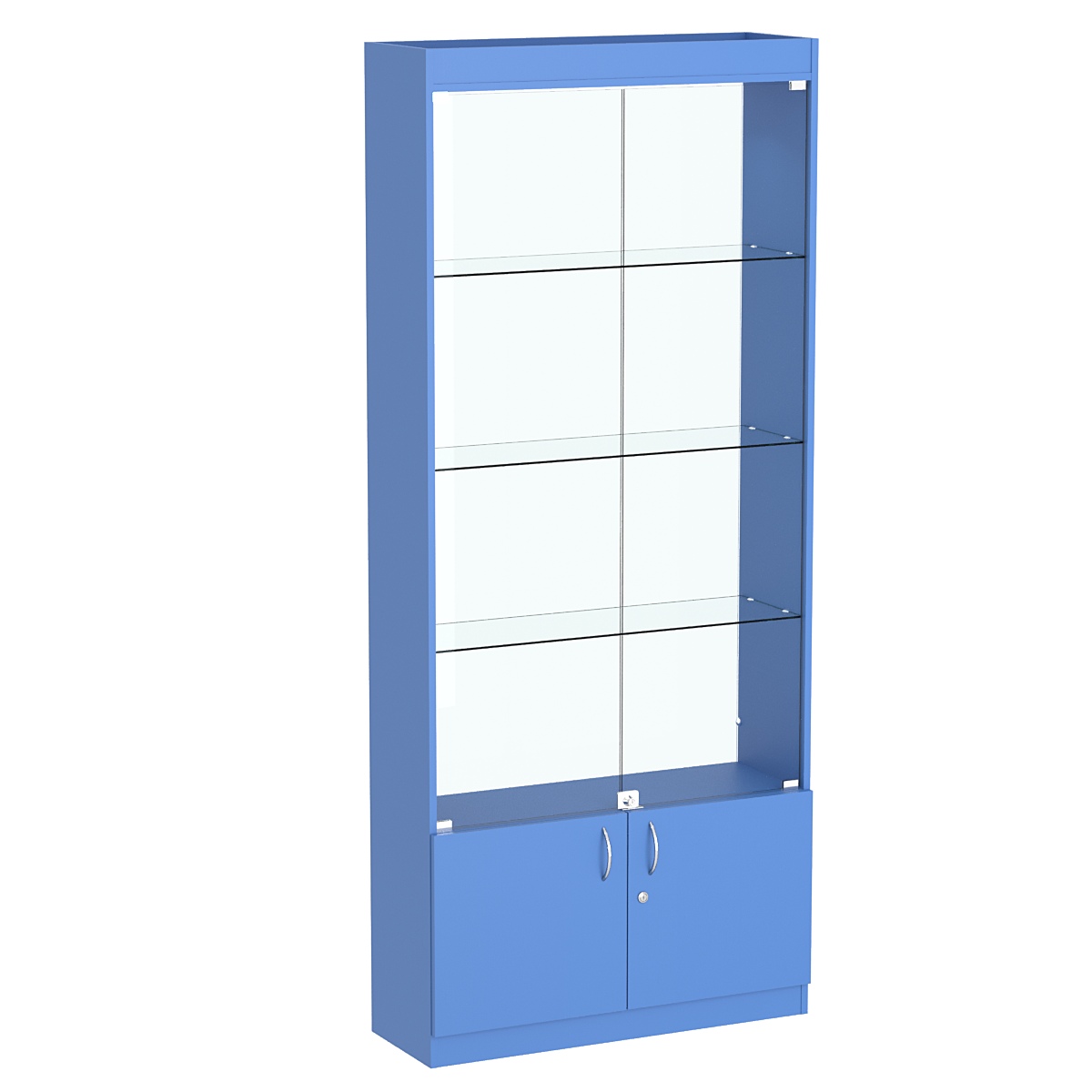 Стеклянная витрина серии Эконом № 300-2 (задняя стенка Стекло) Делфт голубой U525 ST9