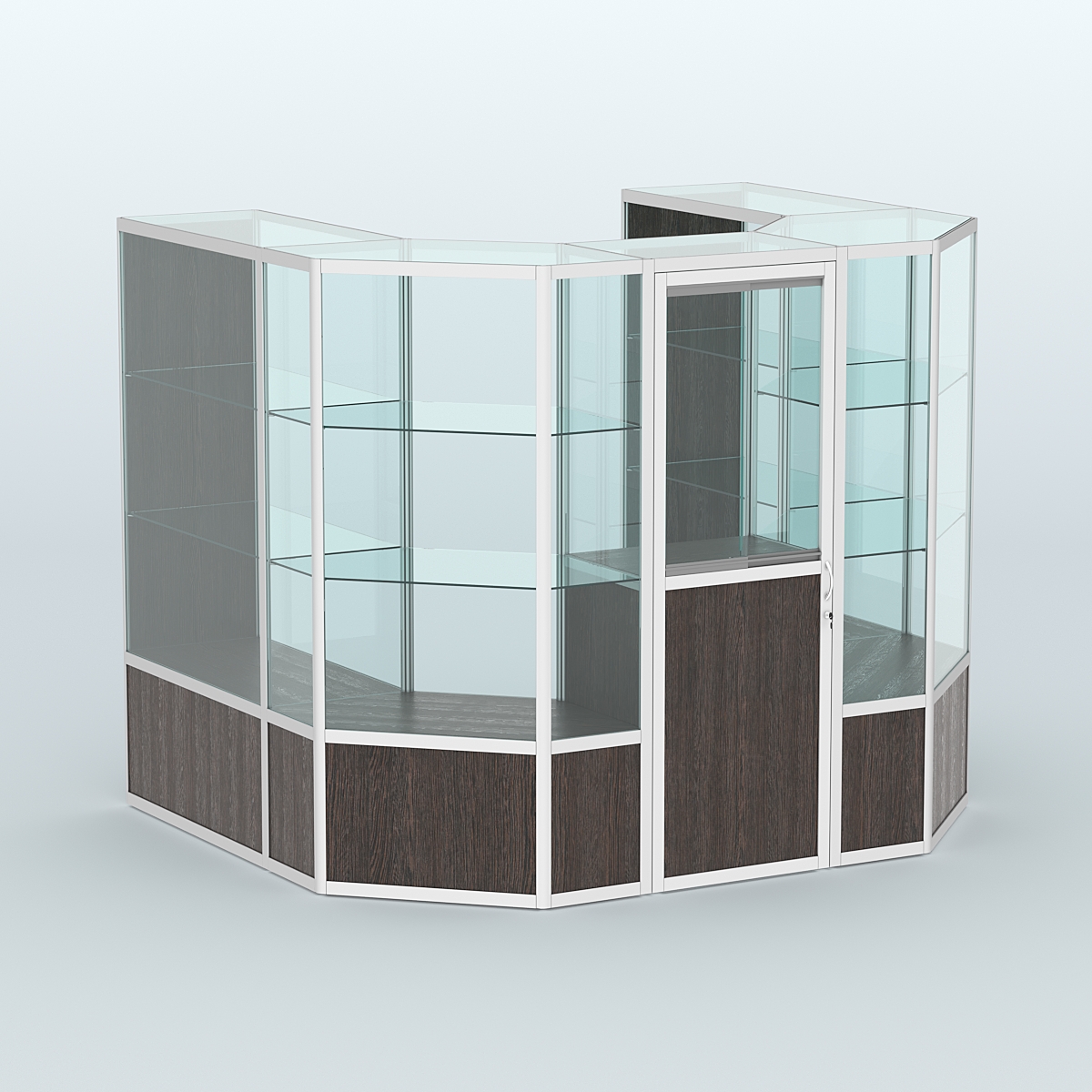 Павильон из профиля пристенный №3б ( 4,32 кв. м) Дуб Венге