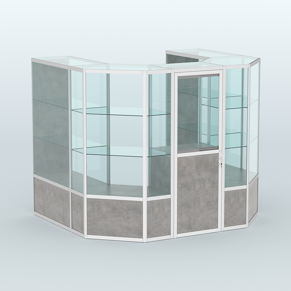 Павильон из профиля пристенный №3б ( 4,32 кв. м) Бетон Чикаго светло-серый F186 ST9