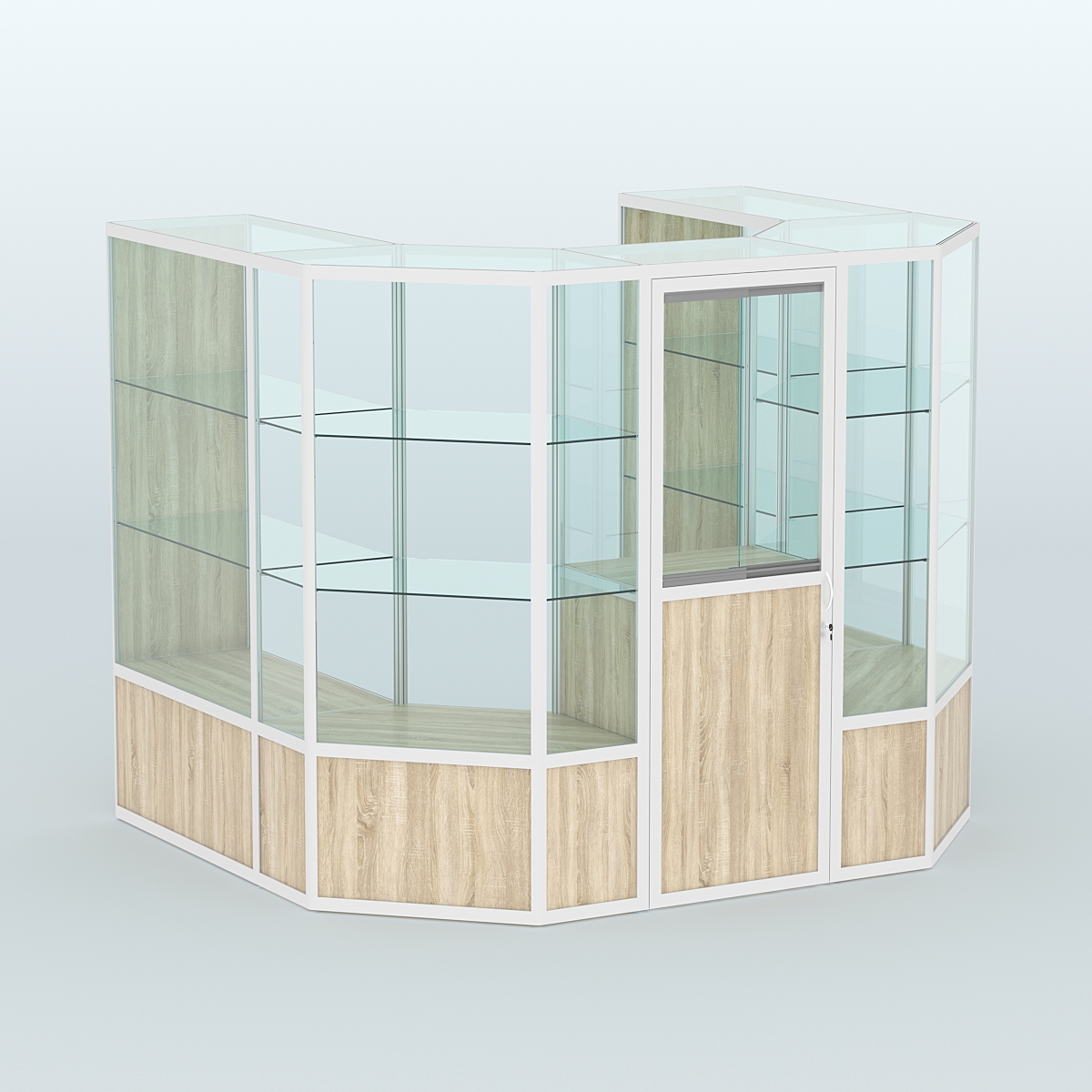 Павильон из профиля пристенный №3в ( 4,32 кв. м) Дуб Сонома