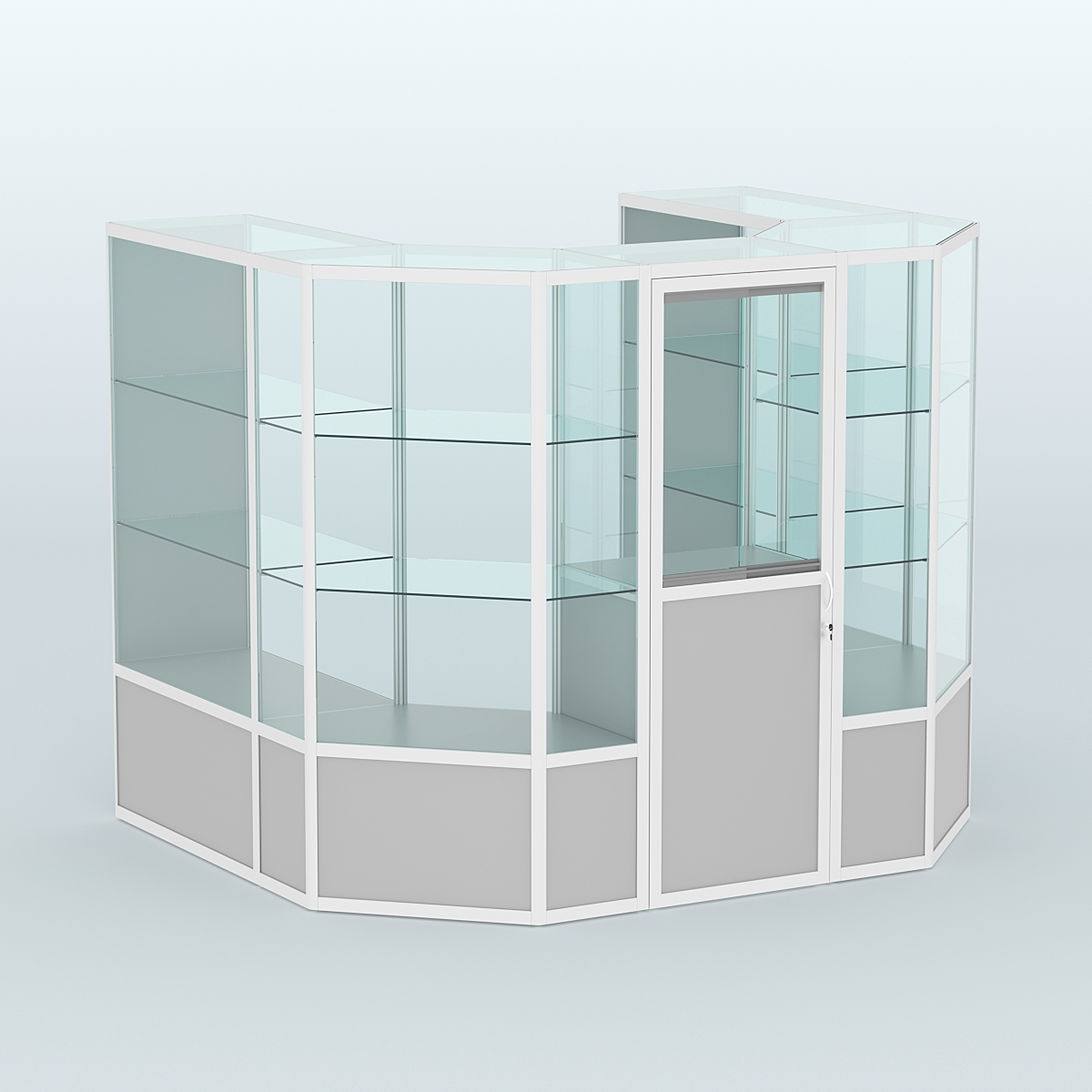 Павильон из профиля пристенный №3в ( 4,32 кв. м) Серый