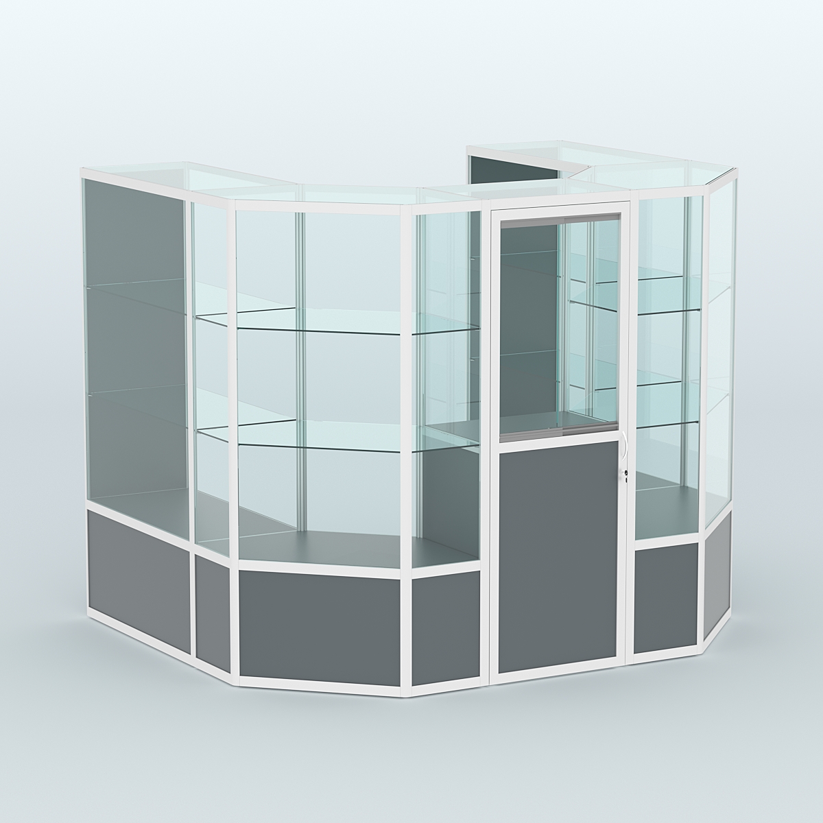 Павильон из профиля пристенный №3в ( 4,32 кв. м) Темно-Серый