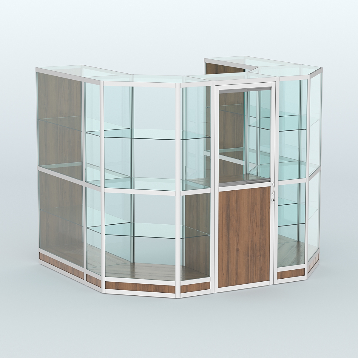 Павильон из профиля пристенный №3г ( 4,32 кв. м) Орех