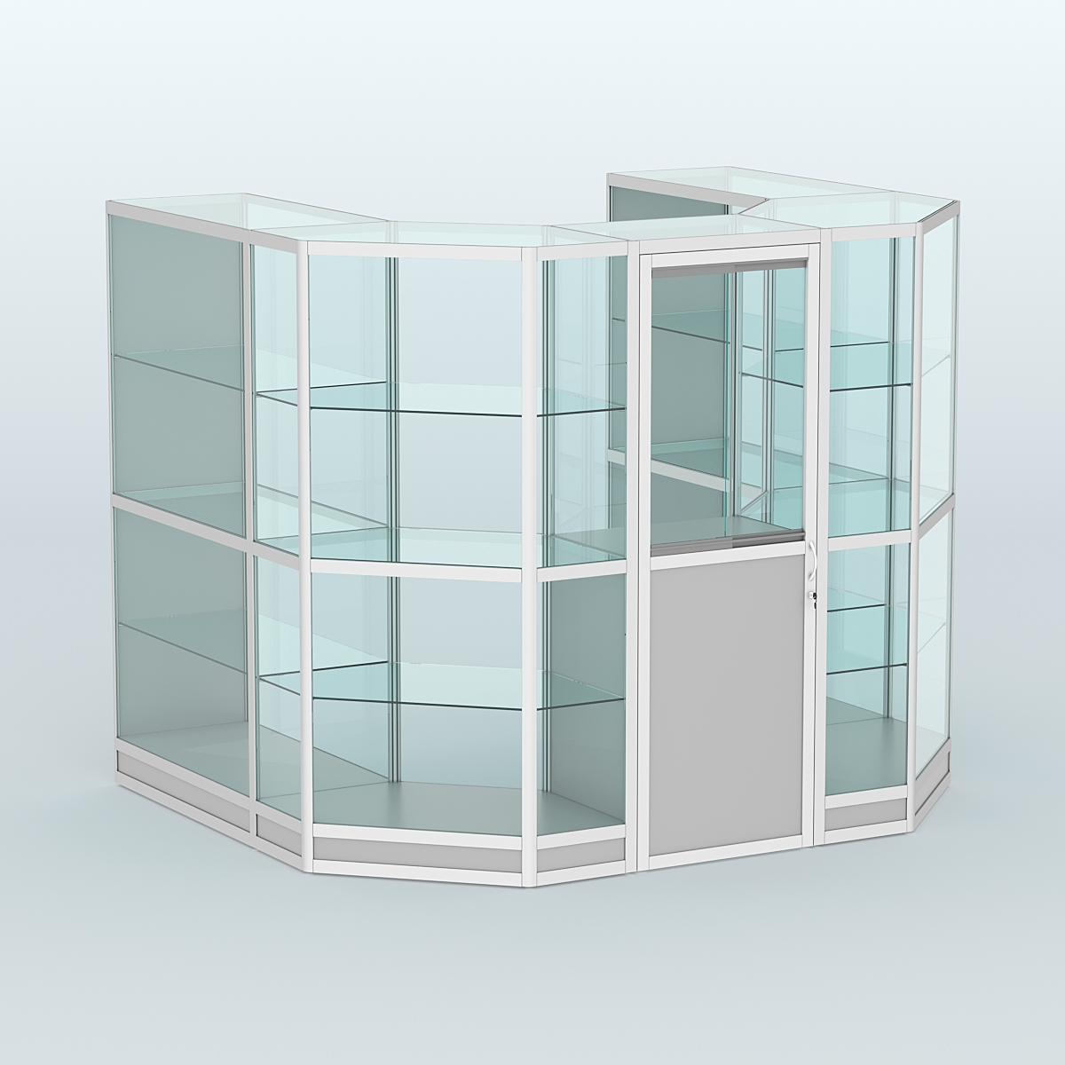 Павильон из профиля пристенный №3г ( 4,32 кв. м) Серый