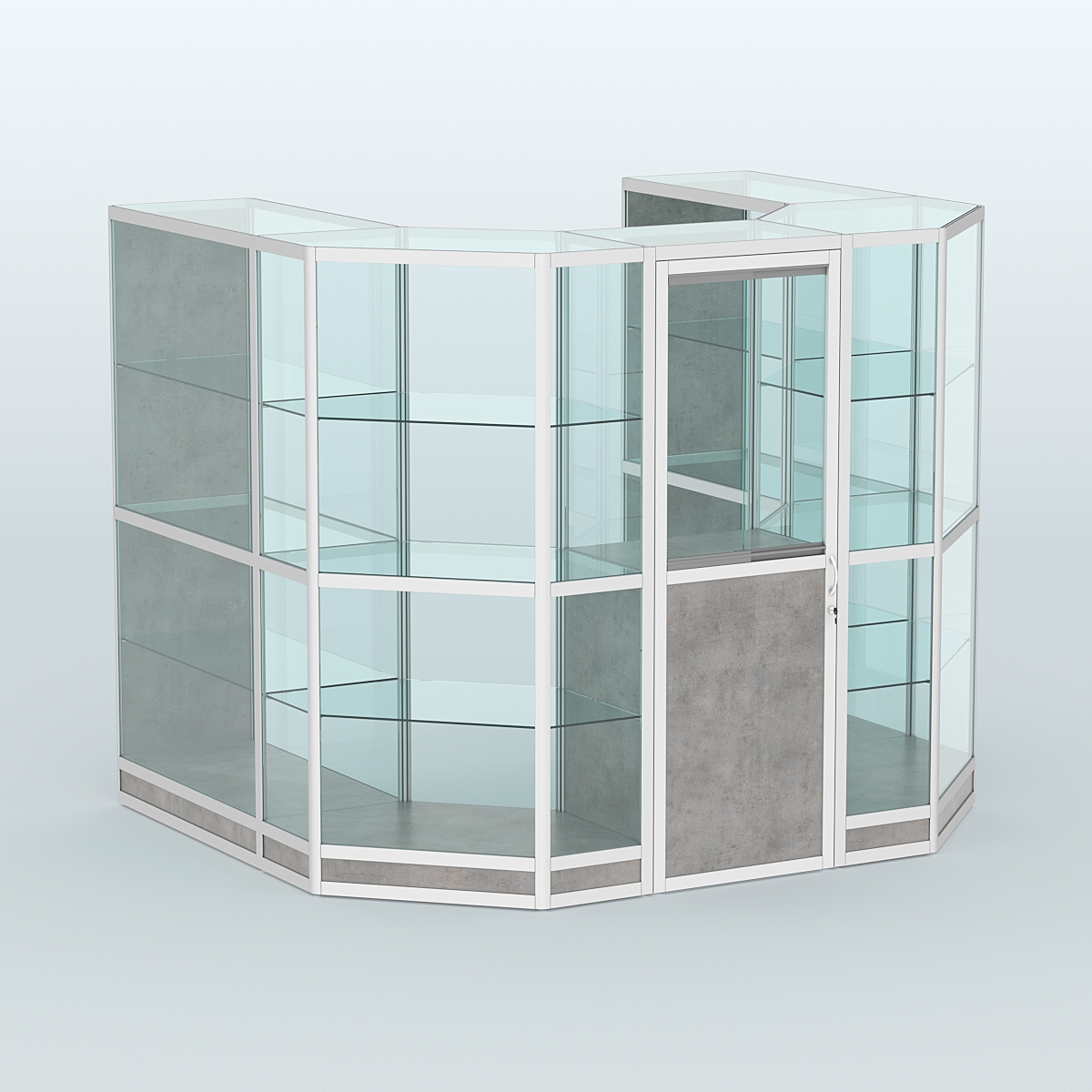 Павильон из профиля пристенный №3г ( 4,32 кв. м) Бетон Чикаго светло-серый F186 ST9