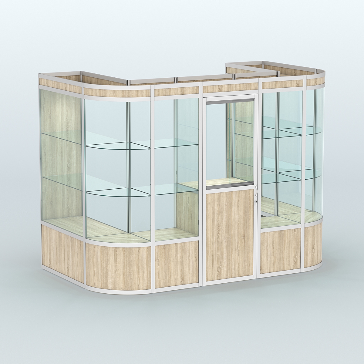 Павильон из профиля пристенный №4а (4,05 кв. м) Дуб Сонома