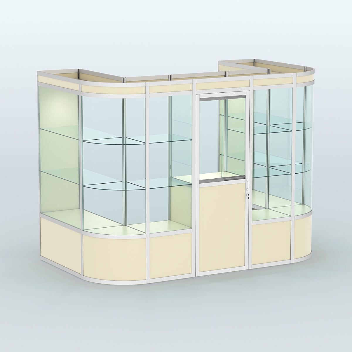 Павильон из профиля пристенный №4а (4,05 кв. м) Крем Вайс