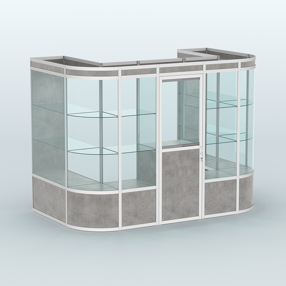 Павильон из профиля пристенный №4а (4,05 кв. м) Бетон Чикаго светло-серый F186 ST9