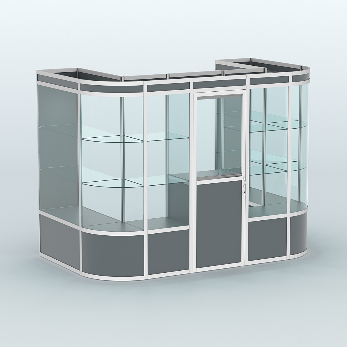 Павильон из профиля пристенный №4а (4,05 кв. м) Темно-Серый