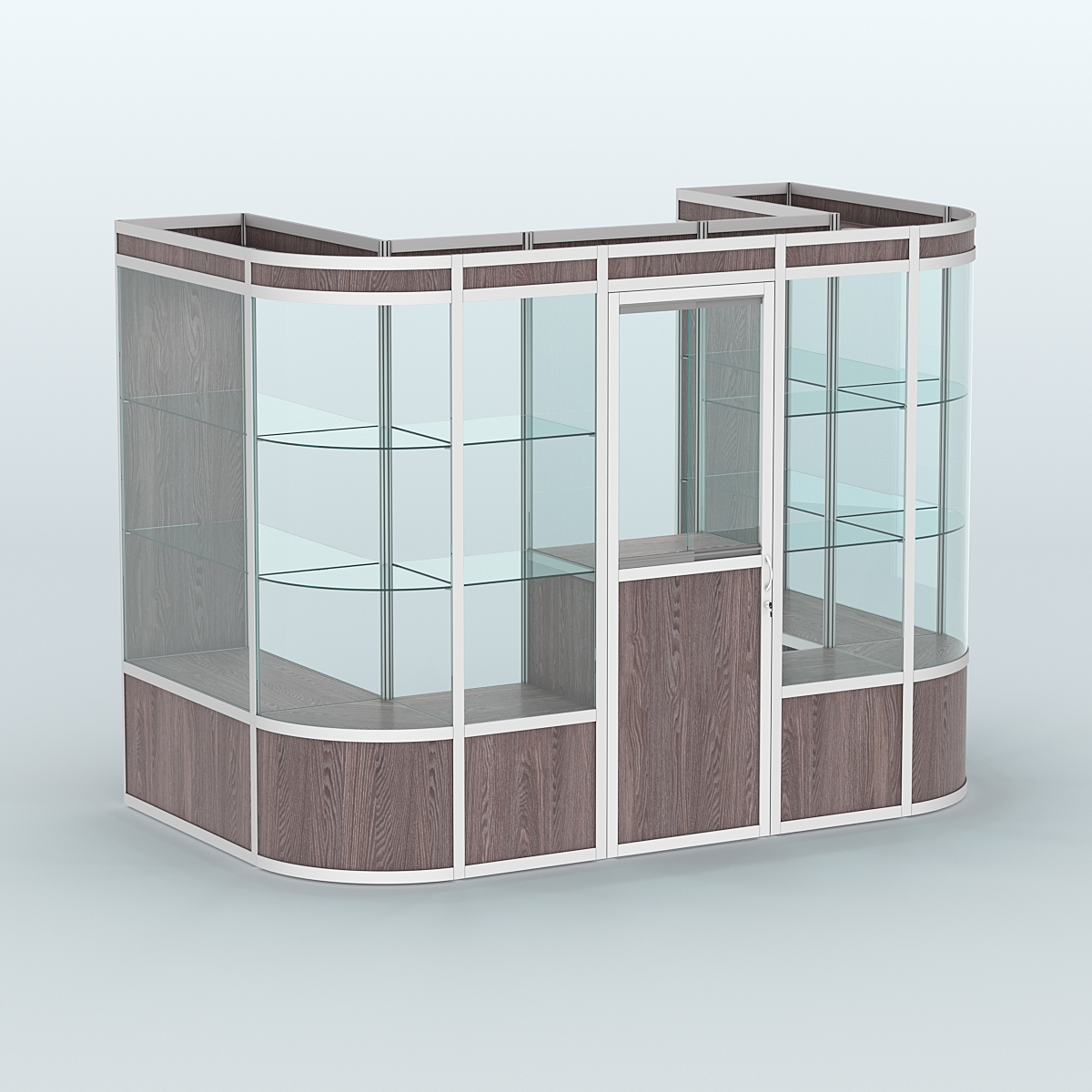 Павильон из профиля пристенный №4а (4,05 кв. м) Ясень Анкор темный