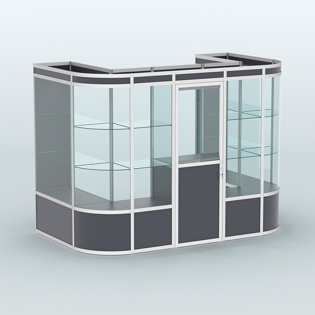 Павильон из профиля пристенный №4а (4,05 кв. м) Антрацит