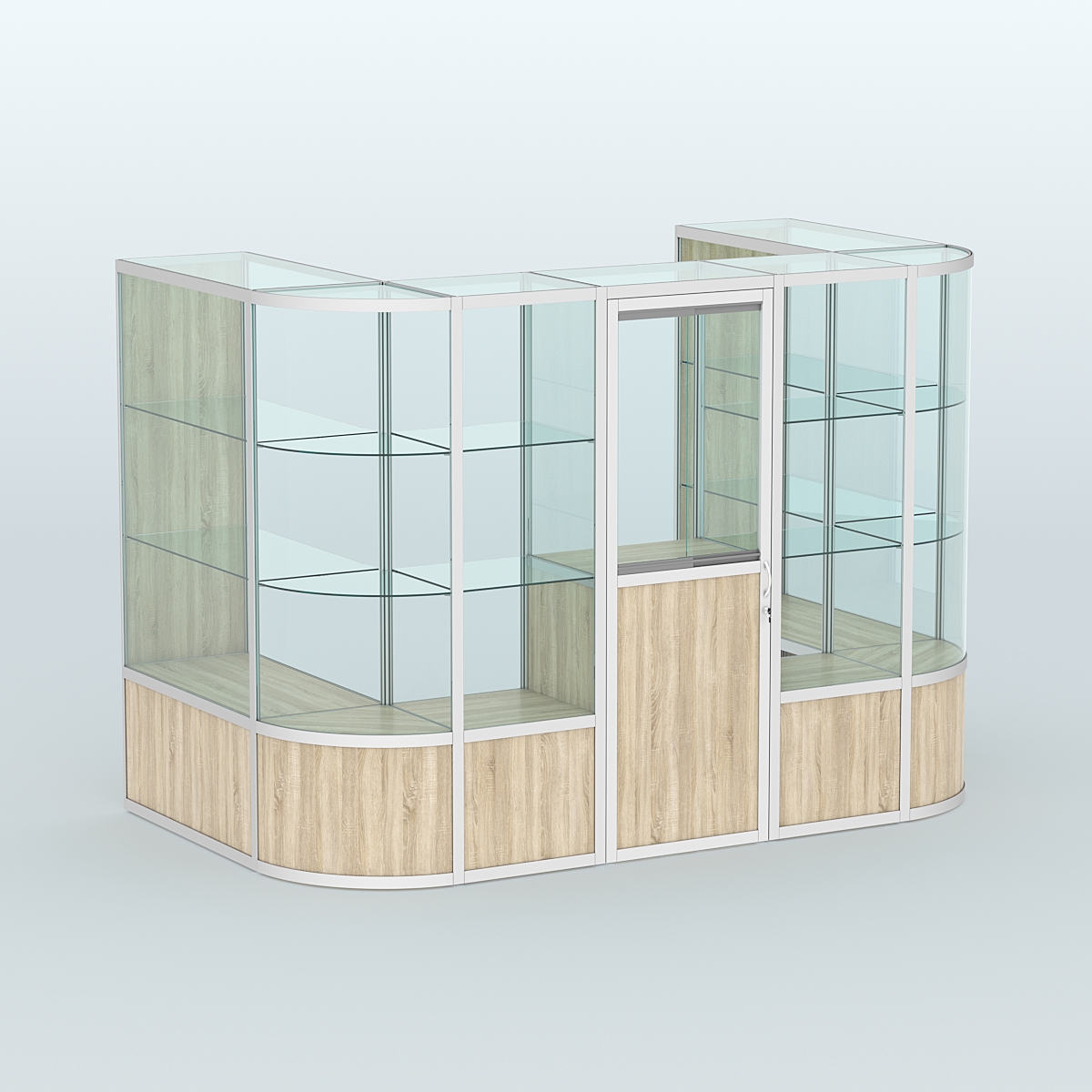 Павильон из профиля пристенный №4б (4,05 кв. м) Дуб Сонома