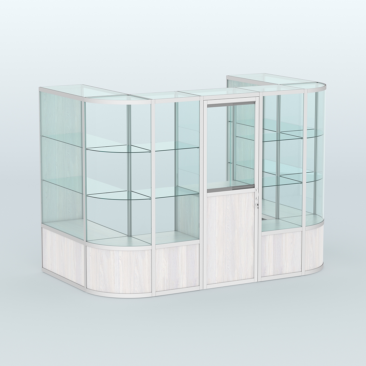 Павильон из профиля пристенный №4б (4,05 кв. м) Ясень Анкор светлый