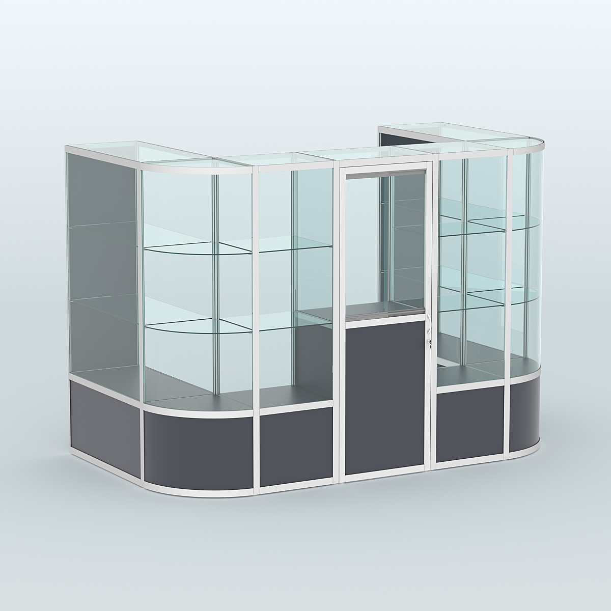 Павильон из профиля пристенный №4б (4,05 кв. м) Антрацит