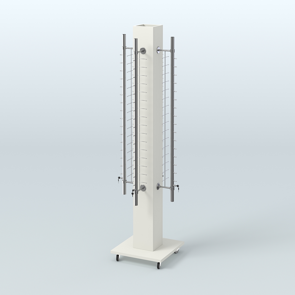Островная торговая стойка из ДСП для продажи очков №2-D-102 закрытого типа Белый