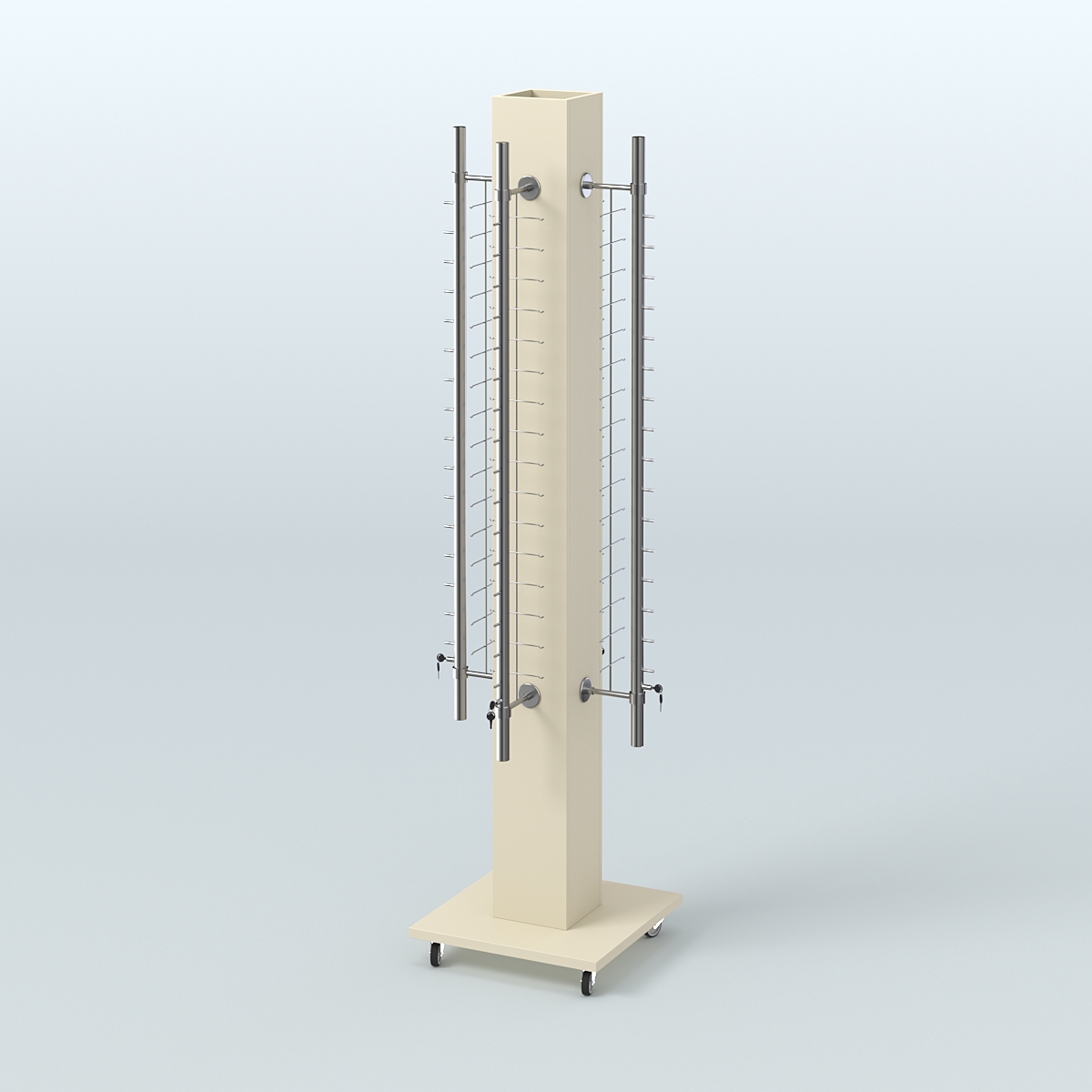 Островная торговая стойка из ДСП для продажи очков №2-D-102 закрытого типа Крем Вайс