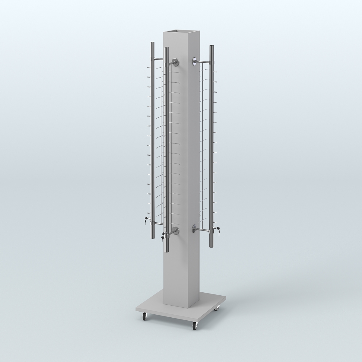 Островная торговая стойка из ДСП для продажи очков №2-D-102 закрытого типа Серый