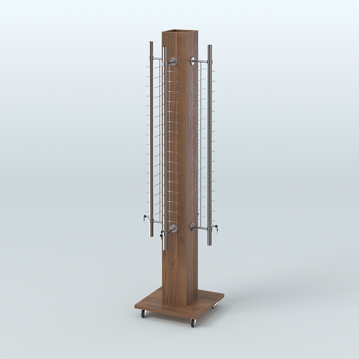 Островная торговая стойка из ДСП для продажи очков №2-D-102 закрытого типа Орех