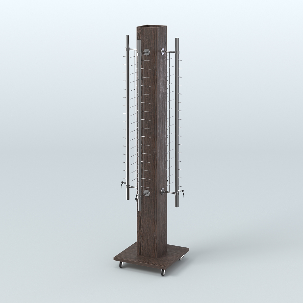 Островная торговая стойка из ДСП для продажи очков №2-D-102 закрытого типа Дуб Венге